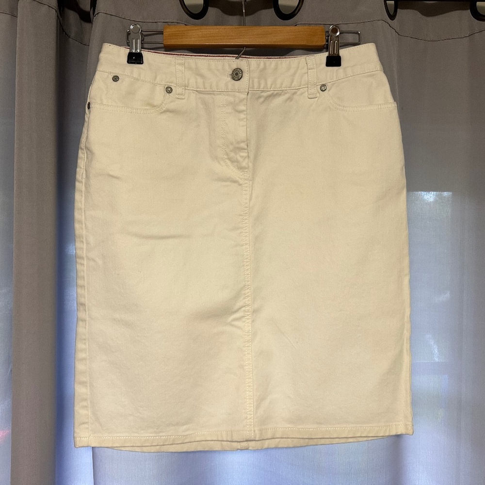 Talbots denim white skirt size 8